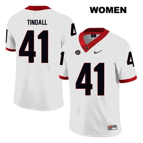 Georgia Bulldogs Women's Channing Tindall #41 NCAA Legend Authentic White Nike Stitched College Football Jersey RLE1056YV